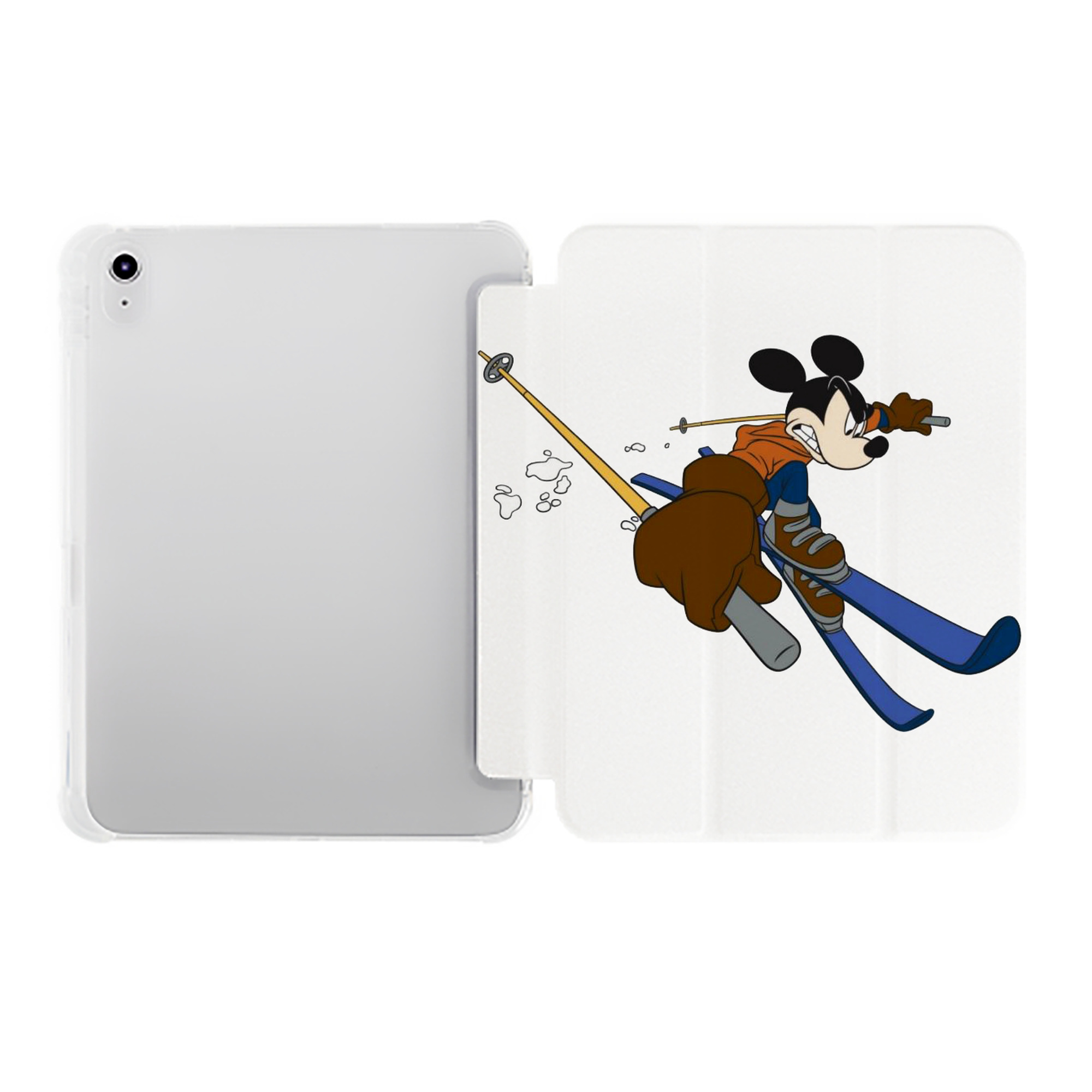 （画像用） ミッキーマウス Mickey Mouse IPad ケース ペン収納付き 三つ折りスタンド PUレザー×シリコン 対応機種9.5/10.5/10.9インチ